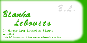 blanka lebovits business card